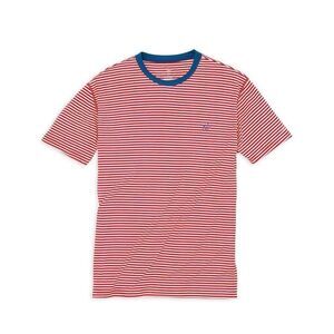 Southern Tide Men’s Red Liberty Stripe Performance Tee Shirt Size Small